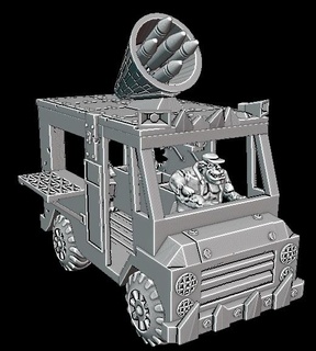 ork yağmalanmış buz krem truk model Ordu savaş fahişe yeşillik masaüstü 28mm minyatür konvikler kon cenaze arabası araba araç Gıda kamyon deli max 3d print model - Mito3D