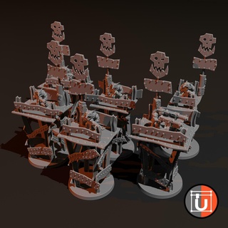 ork objective markers tabletop wargaming tabletopwargaming grimdarkfuture onepagerules 3d print model - Mito3D