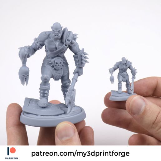 ork Guerreiro stl 32mm 75mm pre supported pré suportado qualidade Uau warcraft dnd rpg miniatura escala impressão 3D print model - Mito3D