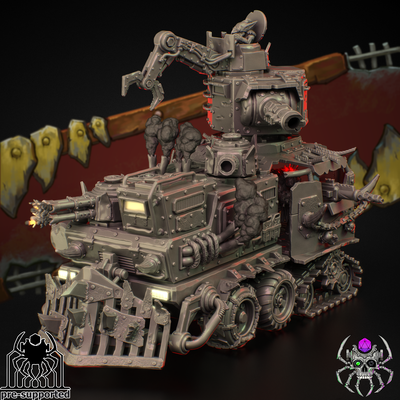 orkz heavy armoured war wagon game sci-fi wargaming miniature tabletop wargame orks grimdark battlewagon eightlegsminiatures eightlegs 8legs 3d print model - Mito3D