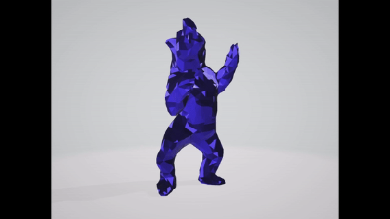Orlinski Urso estilo espírito azul escultura ender 3 ursos decoração casa resina pla sla animal rede 3d print model - Mito3D
