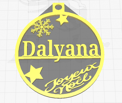 ornament christmas bauble dalyana noel no l ball first fir decoration fete party star 3d print model - Mito3D