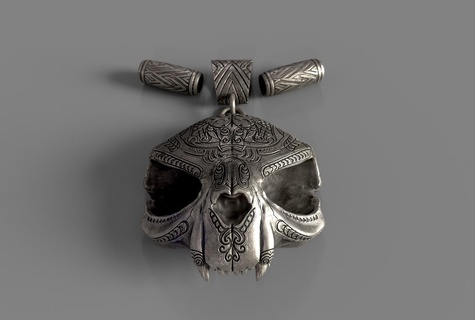 ornament skull pendant art bone ornamentation death decoration 3d print model - Mito3D