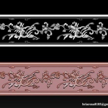 ornamental 3d modelo tallado decoración Desplazarse ornamento clásico barroco madera 3dmodel cnc elemento medallón hojas cornisa onlay 3d print model - Mito3D