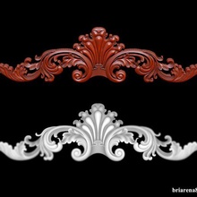ornamental 3d model carved decor scroll decoration ornament classical baroque classic wood 3dmodel cnc wooden carving element medallion leaves cornice onlay 3d print model - Mito3D