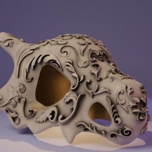 ornamental cubone cráneo 3d print model - Mito3D
