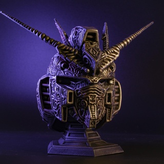 ornamental gundam busto Gunpla robot mech mecha anime filigrana volutas Arte juguete 3d print model - Mito3D