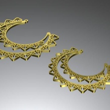 ornamental heart flirts jewelry earring jewellery fashion 3d print model - Mito3D