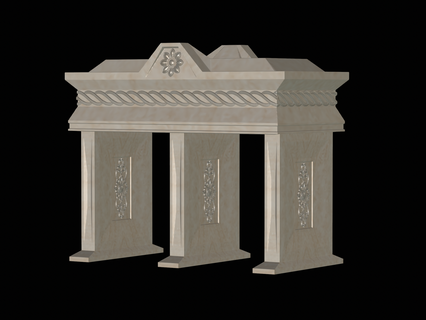 ornamentale passaggio edificio 1 mobilia calcolo barocco Casa Teatro architettura arte scultura pilastro greco romano stile modello parete muro mattoni confine Colosseo 3d print model - Mito3D