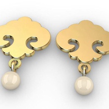 ornamentales perlas la joyería arete ornamento pearl 3d print model - Mito3D