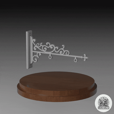 ornate hanger bracket two hoops home 3d printing decorative design sign printed decor home wall art diy custom mounted 3d print model - Mito3D