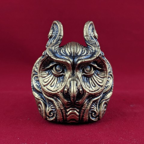 ornate owl art decorative giger victorian animal 3D print model - Mito3D