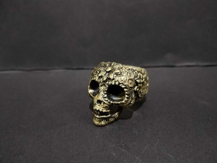 ornate sugar skull ring day dead halloweenxcults halloween jewelry de muertos free scalable kireneko1 xico mexico sla pla coco 3d print model - Mito3D