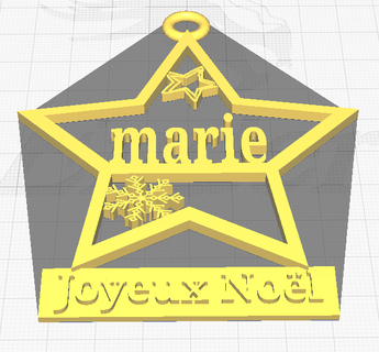 ornement star joyeux l marie Various ornament noel noël ball first name best greetings fir decoration fete party 3d print model - Mito3D