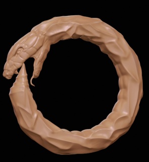Oroboros bilezik yüzük yılan cazibe kolye yemek yiyor kuyruk 3d print model - Mito3D