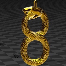 orobus Anhänger Ohrring Schmuck Amulett Schlange Symbol uralt schmuck 3d print model - Mito3D
