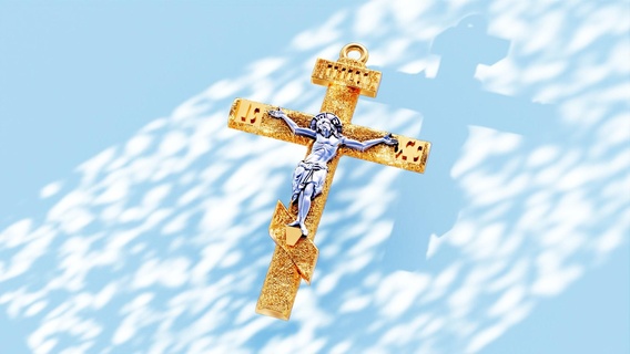 ortodosso attraversare 002 gioielleria 14k oro Gesù pendente 3d print model - Mito3D
