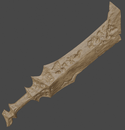 órix inspirado quebra vontade destino rei espada suporte jogos handcanon osso apropalipse 3d print model - Mito3D