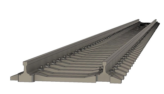 os railway Derecho pista 1000mm cinturón impresora Osrailway carril ferrocarril entrenar 3d print model - Mito3D