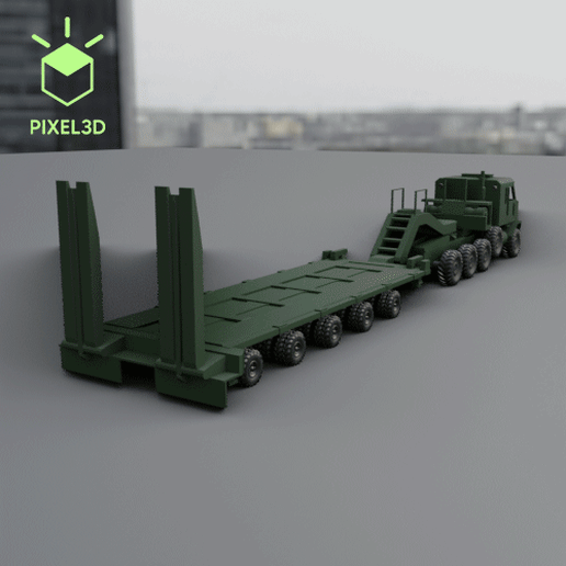 oshkosh m1070 inspiriert LKW halb Anhänger oshkos 1070 Panzer Armee h0 Militär 3D print model - Mito3D