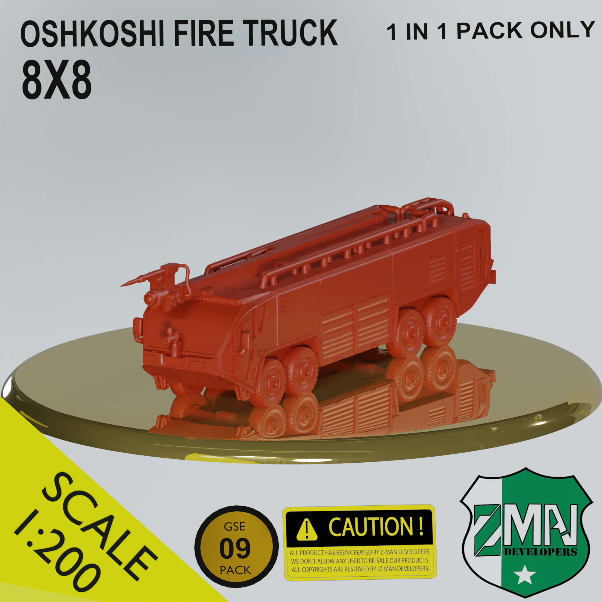 oshkoshi stryker 8x8 fire truck v2 Game oshkosh fire truck fire truck 6x6 8x8 truck fire oshkosh sla resin  3D print model - Mito3D