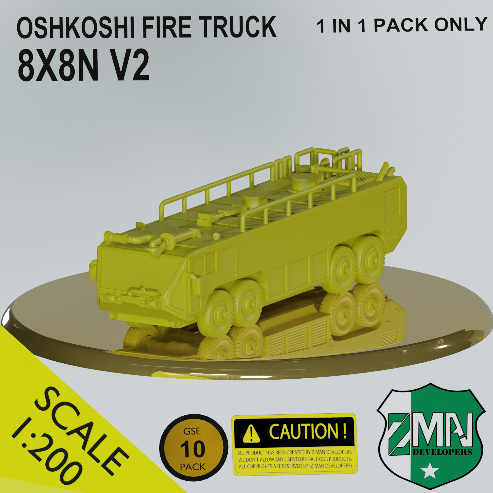 oshkoshi Stryker 8x8n Feuer LKW v3 Spiel oshkosh 6x6 8x8 sla Harz 3D print model - Mito3D