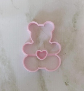 Osito casa cortante cortador biscoito galletas masa fundente Arcilla porcelana livre oso Urso coração peluche juguete 3d print model - Mito3D