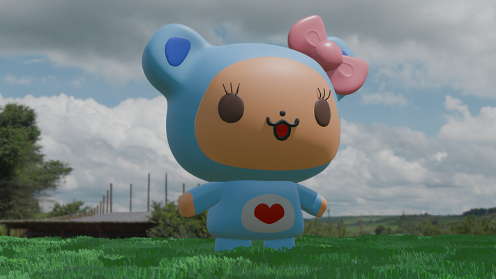 oso pijama 3d arte tierno amor lindo pequeño bonito hola juguete 3d print model - Mito3D