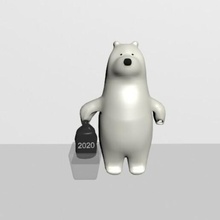 oso polar tirando basura animal Urso arte brinquedo 2020 3d print model - Mito3D