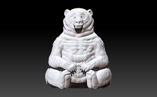 oso arte Urso animal Adorno ursos pretos fera selvagem mel dientes 3d print model - Mito3D
