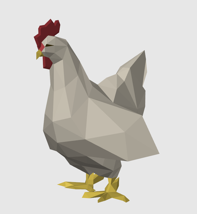 osrs chicken pack art old school runescape feather egg rooster 3d print model - Mito3D