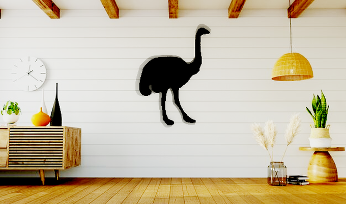 ostrich wall art 3d print model - Mito3D
