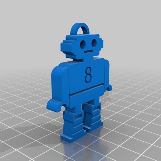 ottorobot gioco modello di robot ultimaker mascotte keychain 3D print model - Mito3D