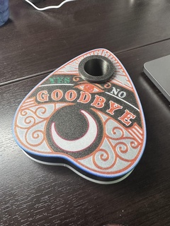 ouija board planchette stash container - rolling tray conversation piece weed marijuana hiding piggy bank 3d print model - Mito3D
