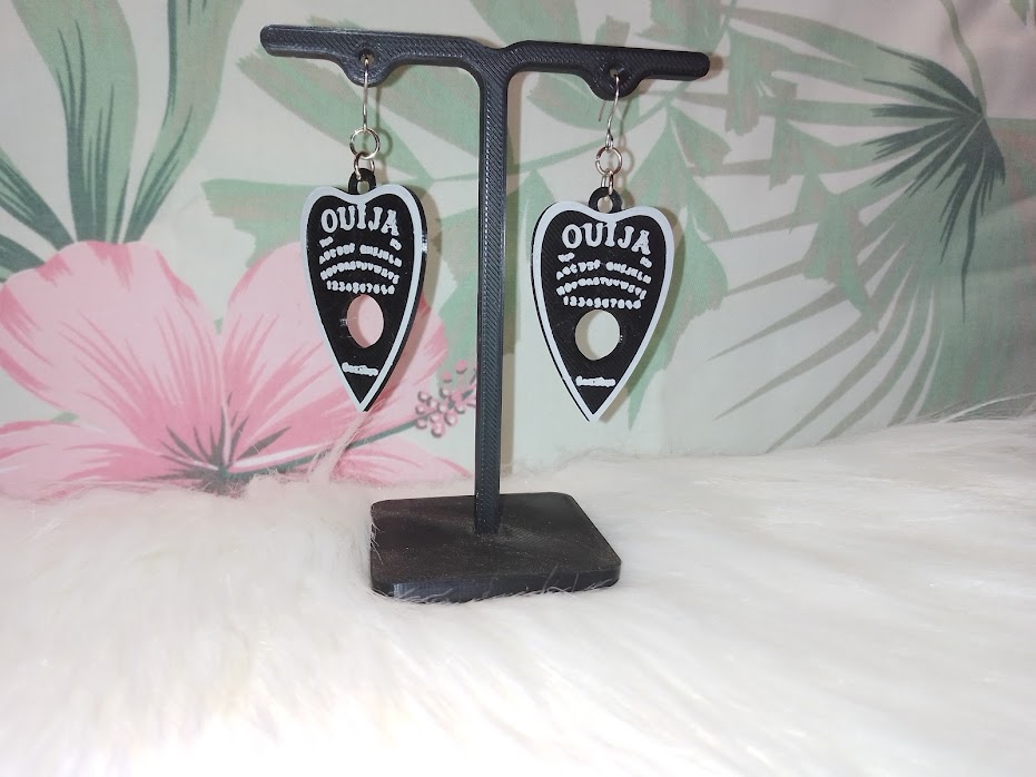 ouija earrings hoops 3D print model - Mito3D