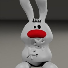 oups juego animal de dibujos animados figura la estatuilla el conejo escultura 3d print model - Mito3D
