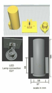 Extérieur LED lampe titulaire soutien jardin terrasse ampoule prise étanche l'extérieur lumière 3d print model - Mito3D