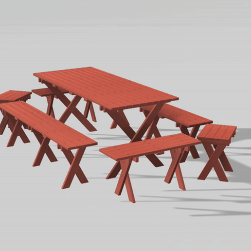 ar livre tabela cadeiras 3D print model - Mito3D