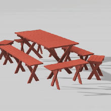 aire libre mesa sillas 3d print model - Mito3D