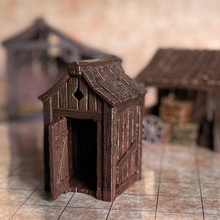 outhouse architecture 28mm 32mm building dnd miniature prop terrain dungeons dragons pathfinder scale model scenery toilet wargaming buildings structures 3d print model - Mito3D