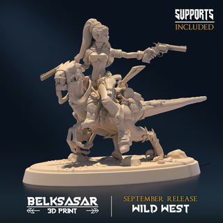 outlaw desert b topless woman girl female beautiful board boardgames fantasy detailed dnd 32mm cowboy cowgirl bandid wildwest rifle raptor mask bags 3d print model - Mito3D