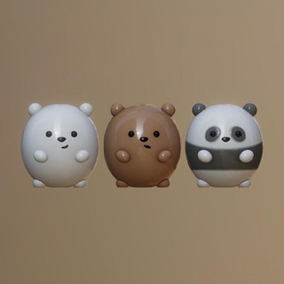 indignante osos desnudo escandaloso dibujos animados figura panda marrón polar oso red 3d print model - Mito3D