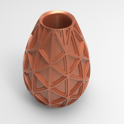 oval triangles vaso camera fiore fiori decorare vita 3D print model - Mito3D