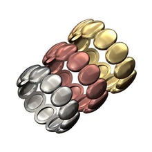oval feijão motivo moda banda Tamanho 6 7 8 3d impressão modelo joalheria anel imprimível ouro prata jóias luxo esterlina empilhador 3d print model - Mito3D