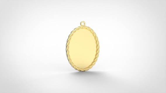oval frontera pequeña cordoncillo colgante pendiente apuntalar fotoesmalte 3d print model - Mito3D