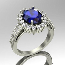 oval diamante noivado anel joalheria 3d print model - Mito3D