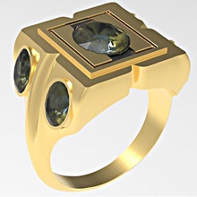 5 ovale gemme mensring gioielli 3d print model - Mito3D
