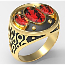 3 oval gems ring jewelry jewellery cut 3d print model - Mito3D