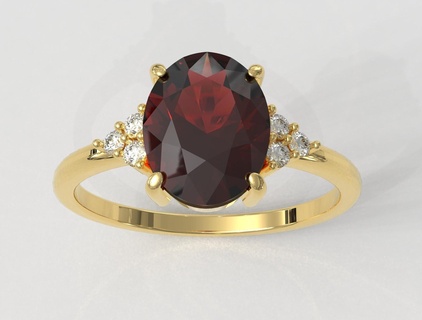 ovale gemme classique bague bijoux anneaux or paulorani mode moderne argent diamant 3d print model - Mito3D