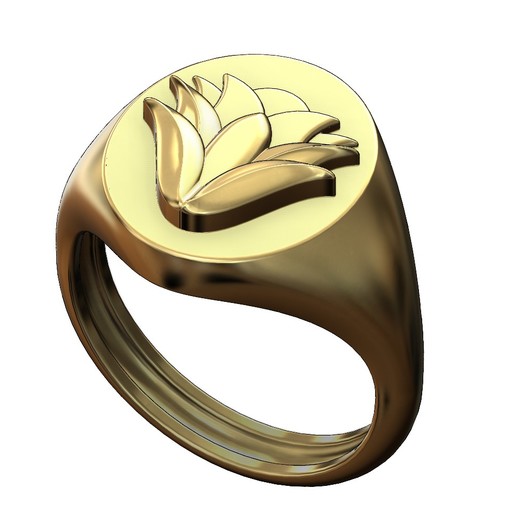 Oval Mehndi Blume Signet Ring 3d drucken Modell Schmuck Blumen druckbar Gold Silber indisch Blatt Sterling Luxus Siegelring Rose 3D print model - Mito3D